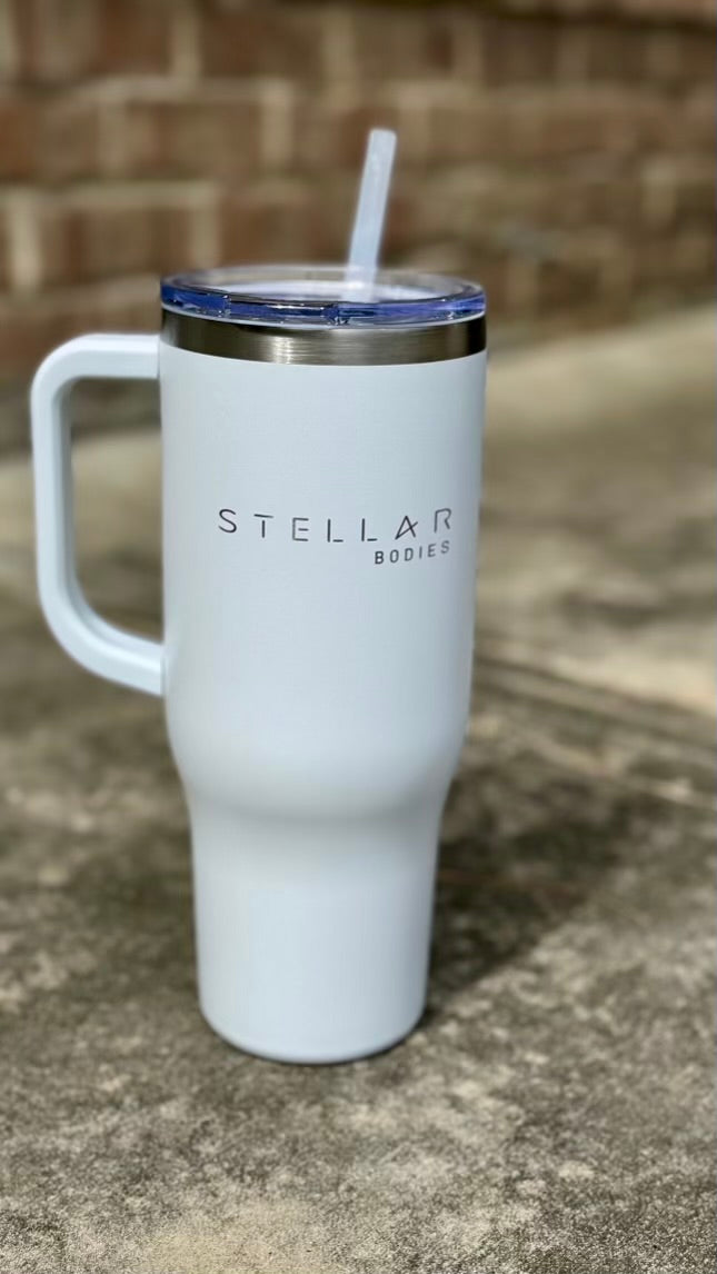 Stellar White Straw 40 oz Tumbler