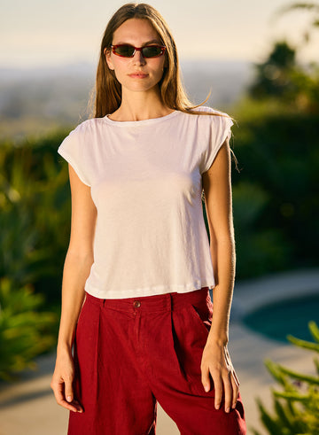 Cap Sleeve Tee - Optic White