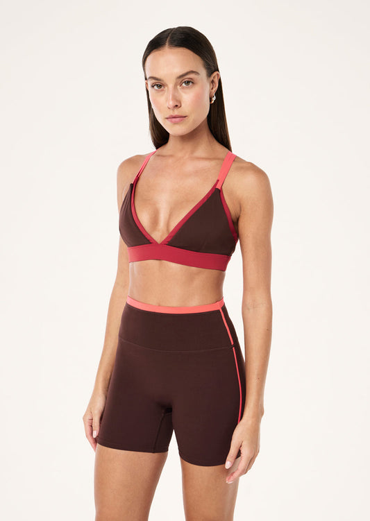 Activate Sports Bra - Mahogany/Diva Pink