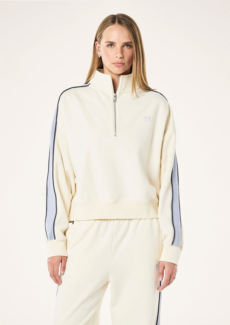 Align Zip Neck Sweat - Whisper White