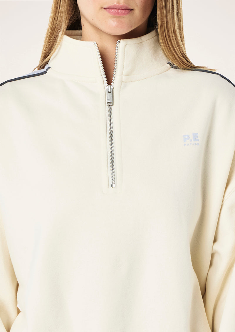 Align Zip Neck Sweat - Whisper White