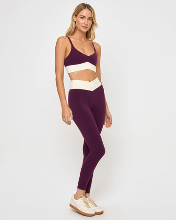 Unmatched Legging - Plum/Cream