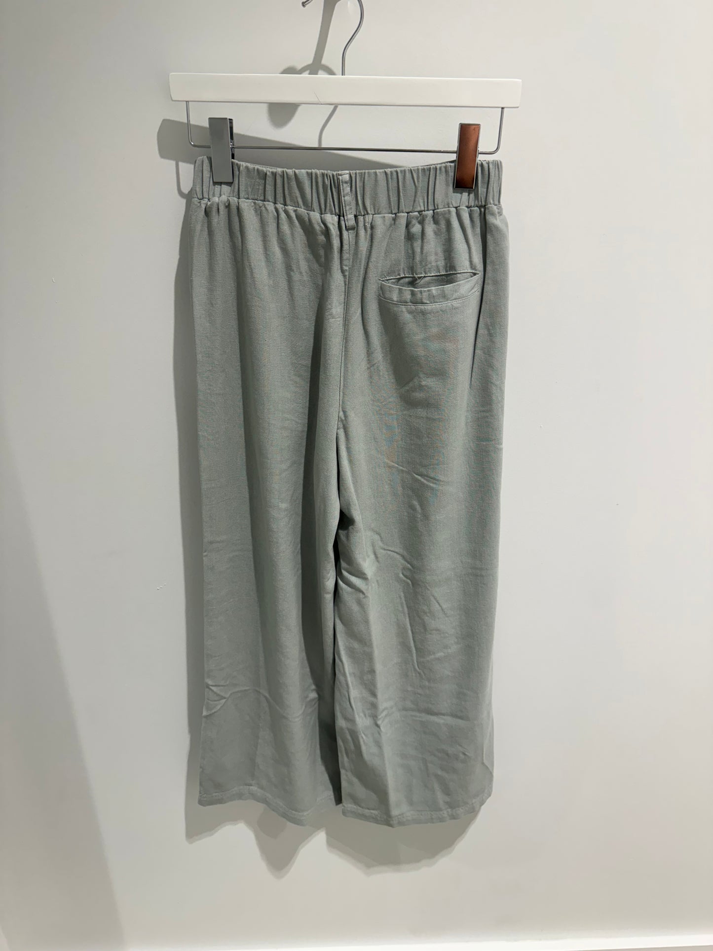 Linen Cropped Pull-On Trouser - Foam