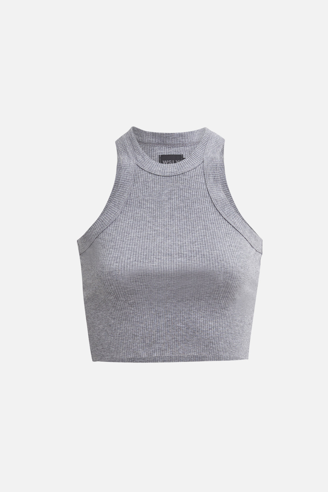 Rivington Ribbed Crop Tank - Grey Heather