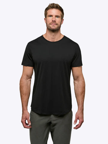 Ao Curve-Hem Tee - Black