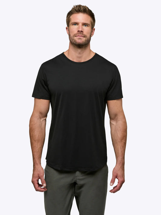 Ao Curve-Hem Tee - Black