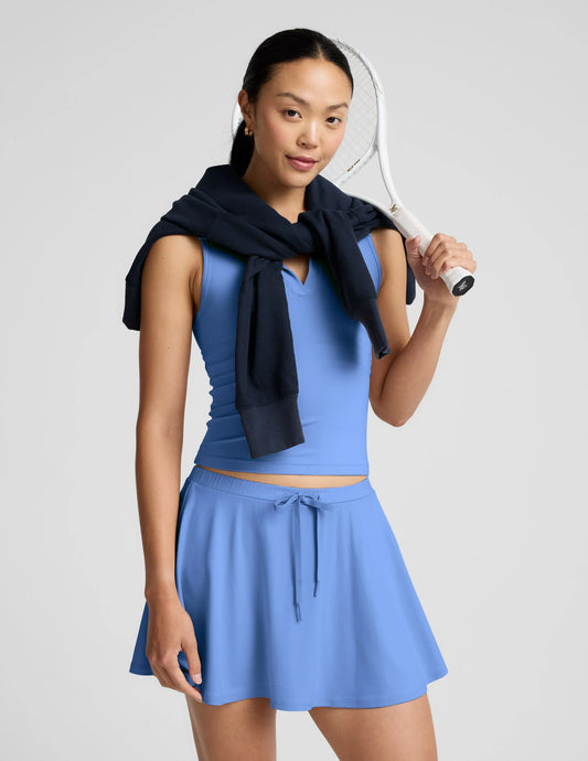 Sport Active Drawcord Mini Skirt - Wildflower Blue