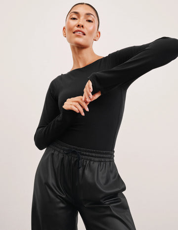 Serene Boatneck Bodysuit - Dusk Brown