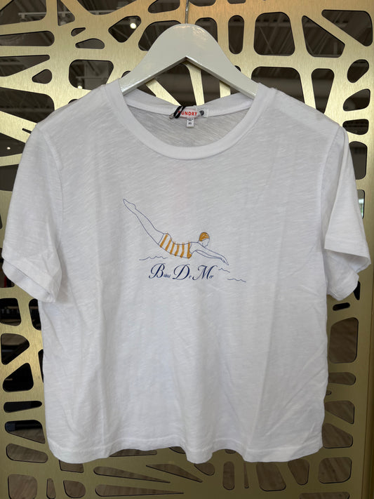 S/S Boxy Crew Tee - Bains De Mer - Optic White