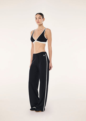 Cascade Wide Leg Legging - Black/Whisper White