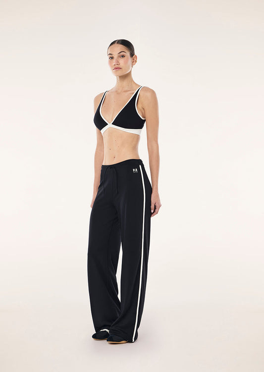 Cascade Wide Leg Legging - Black/Whisper White