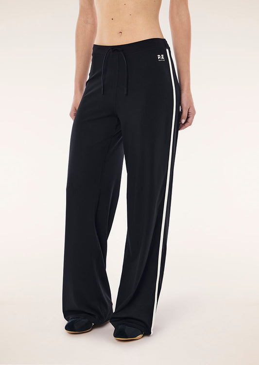 Cascade Wide Leg Legging - Black/Whisper White