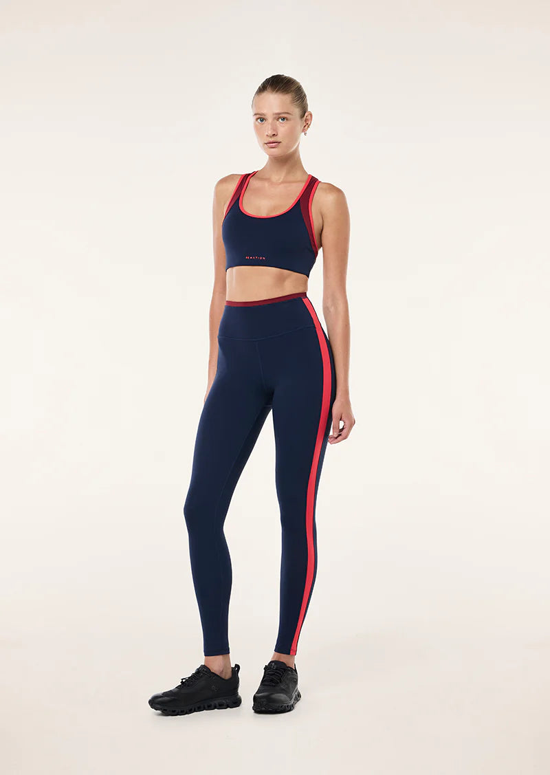 Convex Full Length Legging Dark Navy left angle on model