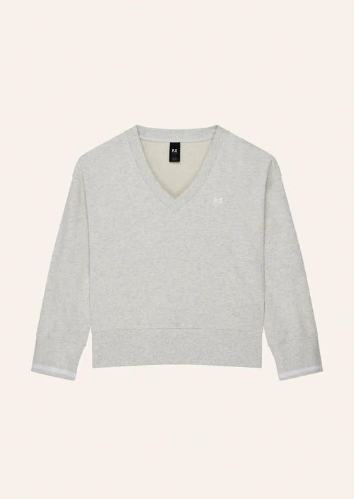 Courtside V-Neck Sweat - Grey Marle