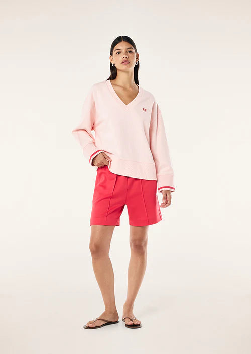 Courtside V-Neck Sweat - Petal