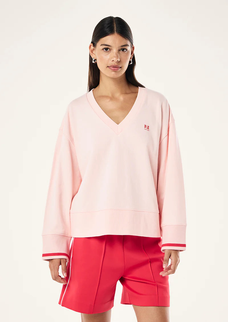 Courtside V-Neck Sweat - Petal
