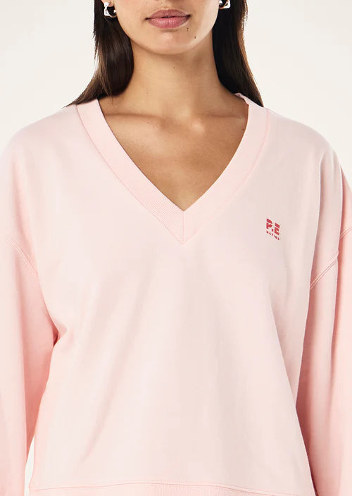 Courtside V-Neck Sweat - Petal