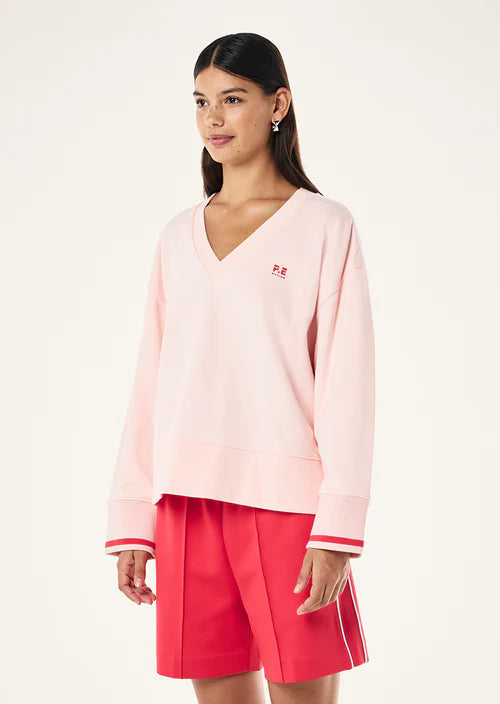 Courtside V-Neck Sweat - Petal