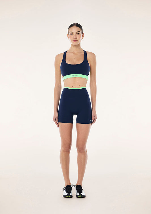 Curve Sports Bra - Dark Navy/Kiwi Green