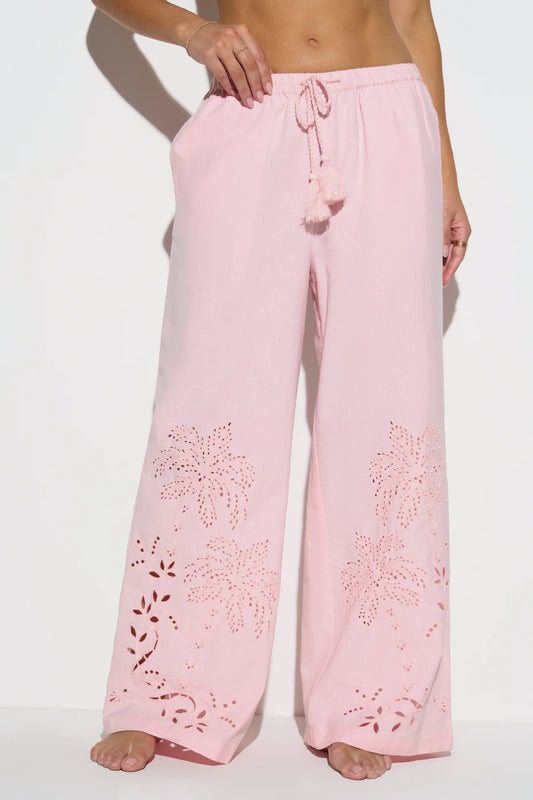 Aura Palm Talia Pant - Blush Pink