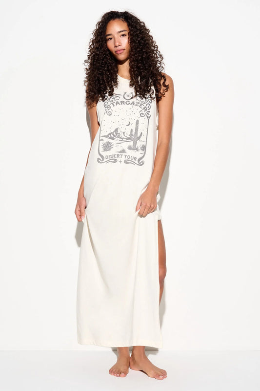 Stargazer Halo Tank Dress - Vintage White