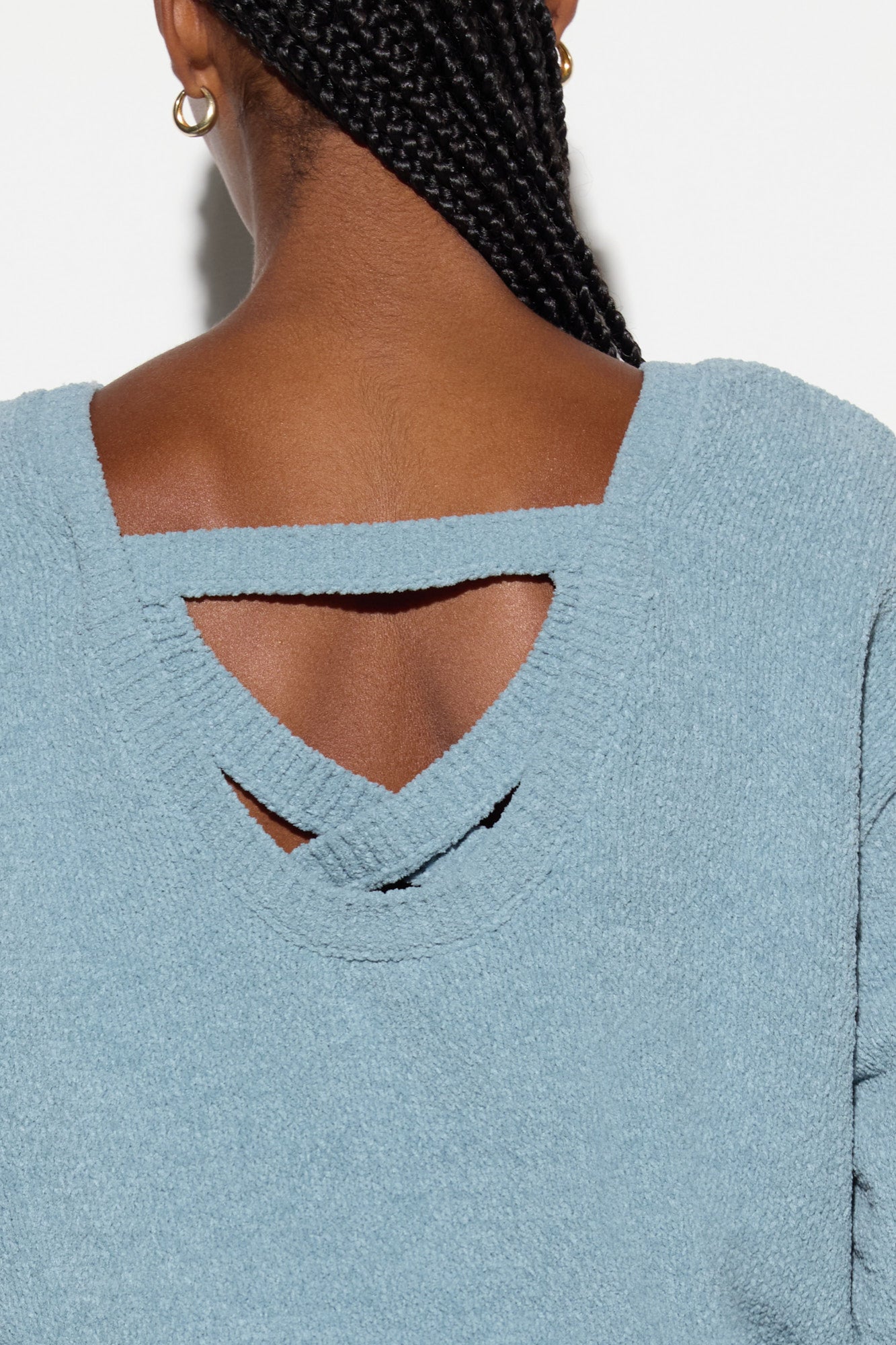 Blaire Chenille Top - Ocean Fog