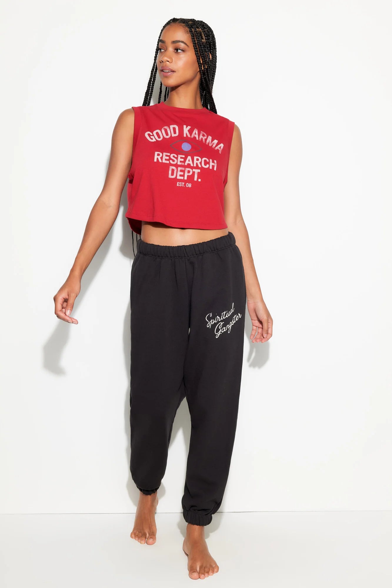 Good Karma Crawford Crop Tank - Red Heart