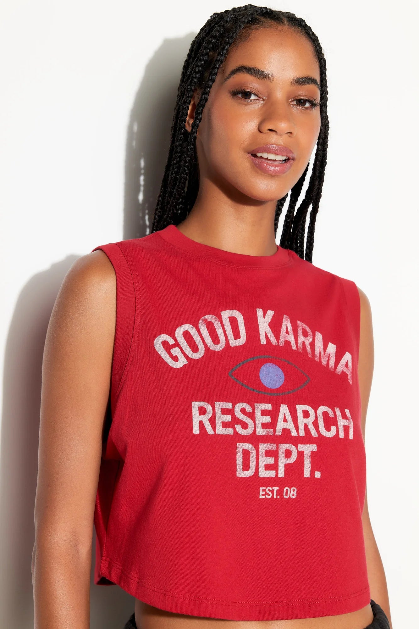 Good Karma Crawford Crop Tank - Red Heart