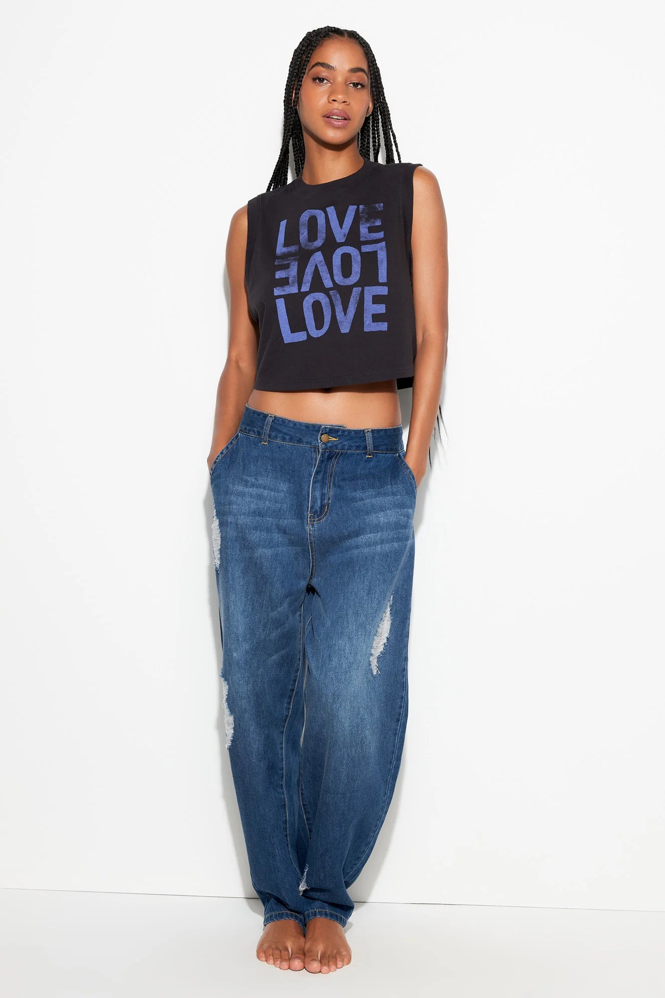 Love Crawford Crop Tank - Black