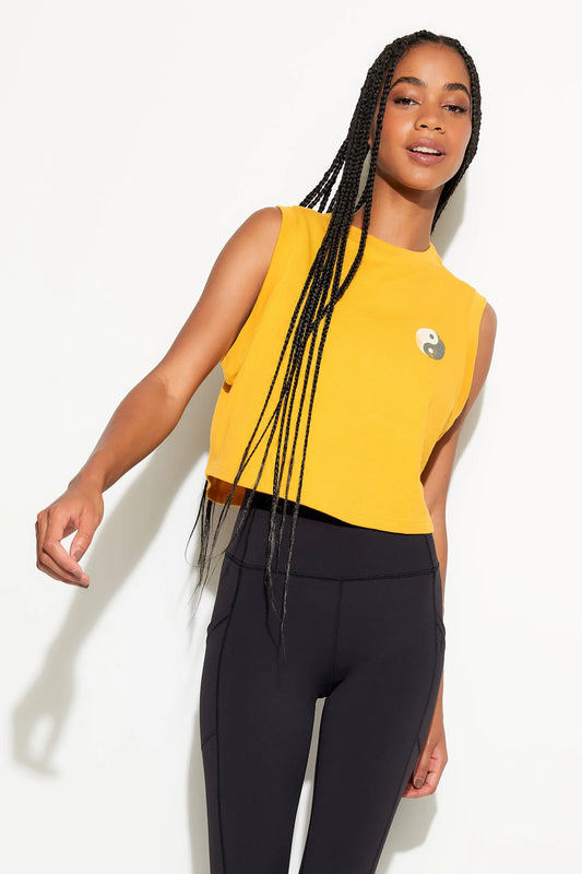 Yinyang Crawford Crop Tank - Sunny