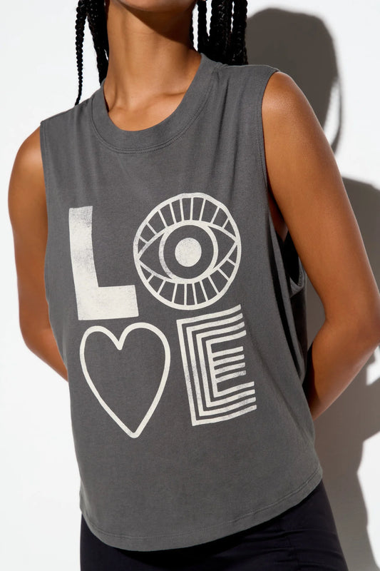 Eye Love Vibe Tank - Vintage Black