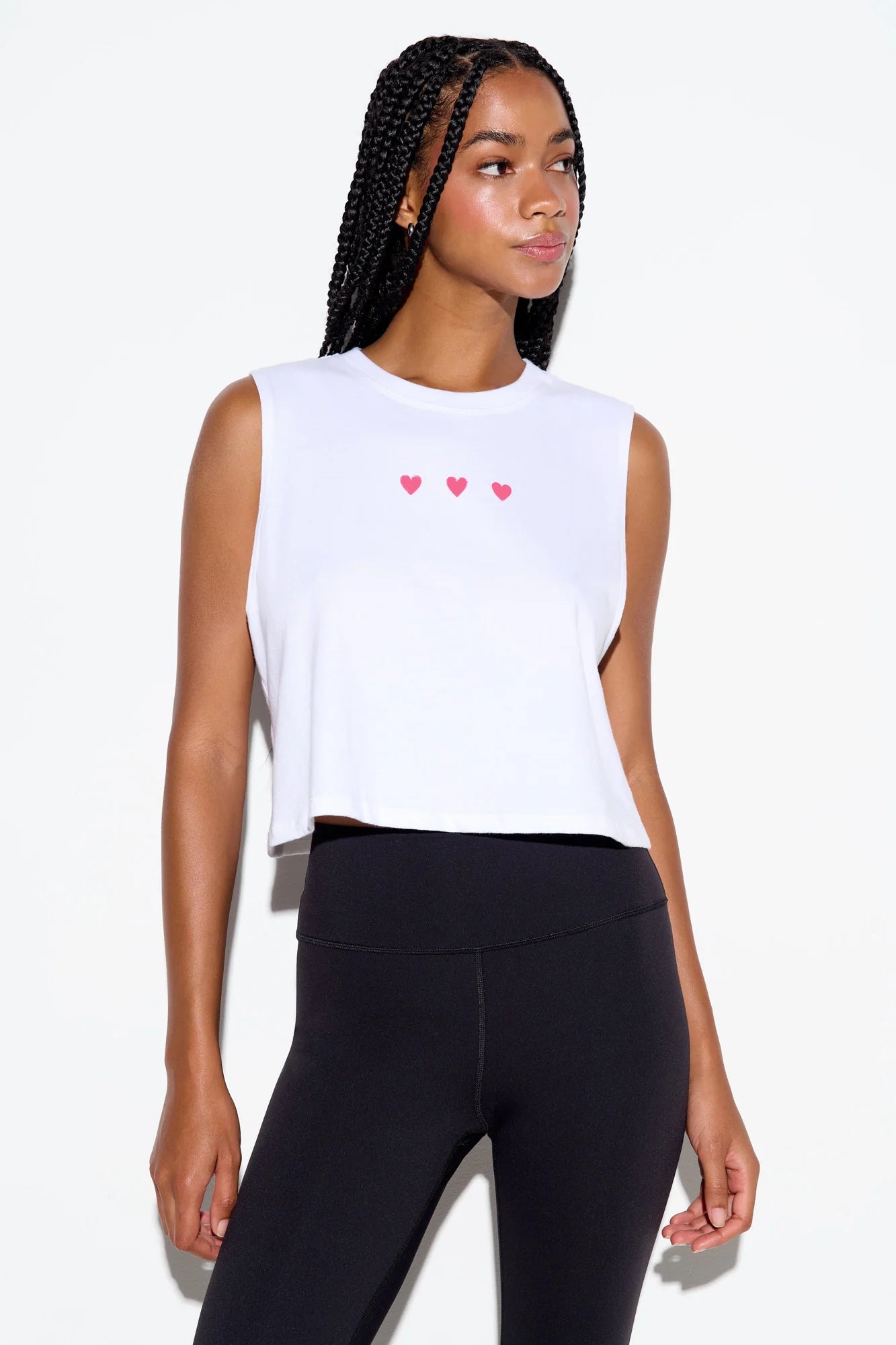 3 Of Hearts Spirit Crop Tank - White