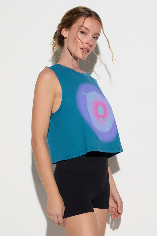 Inner Aura Spirit Crop Tank - Blue Lagoon