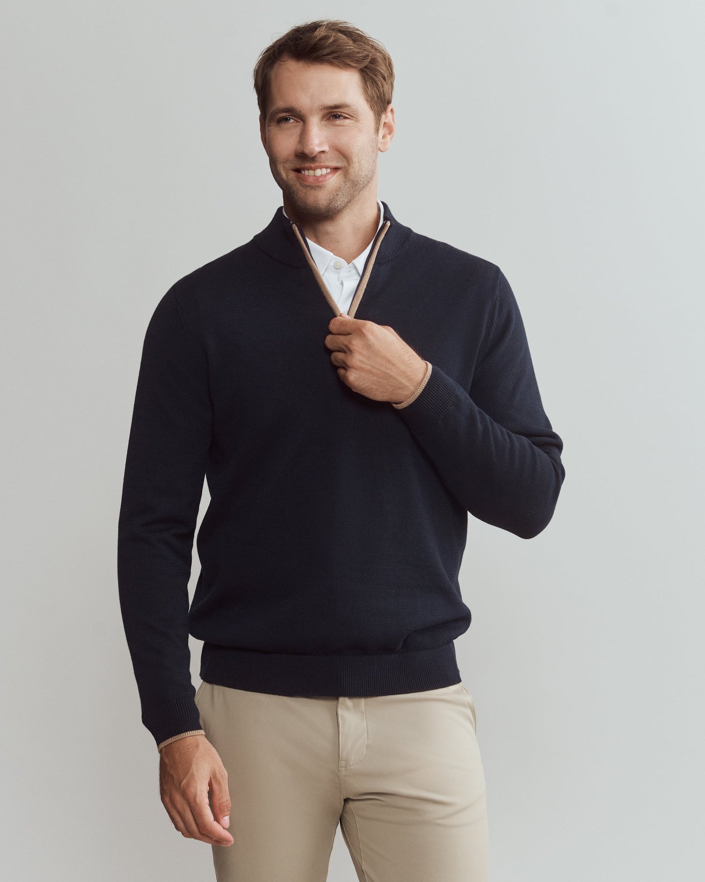 Mens Commuter 1/4 Zip Sweater - True Navy