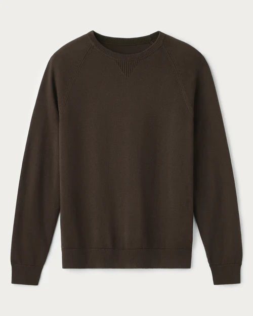 Commuter Crew Neck Sweater - Cafe Noir