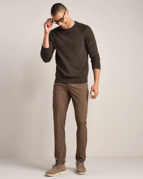 Commuter Crew Neck Sweater - Cafe Noir
