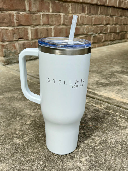 Stellar White Straw 40 oz Tumbler