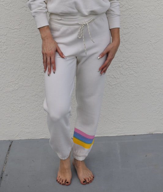 Stripe Jogger With Cord - Cerise