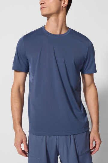 Men's Dynamic T-Shirt W Mesh Panel - VintageIndigo