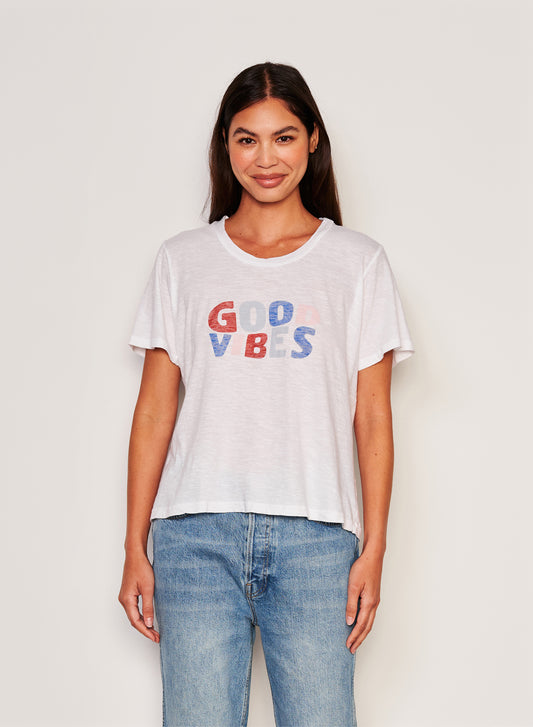 Good Vibes Rolled Sleeve Tee