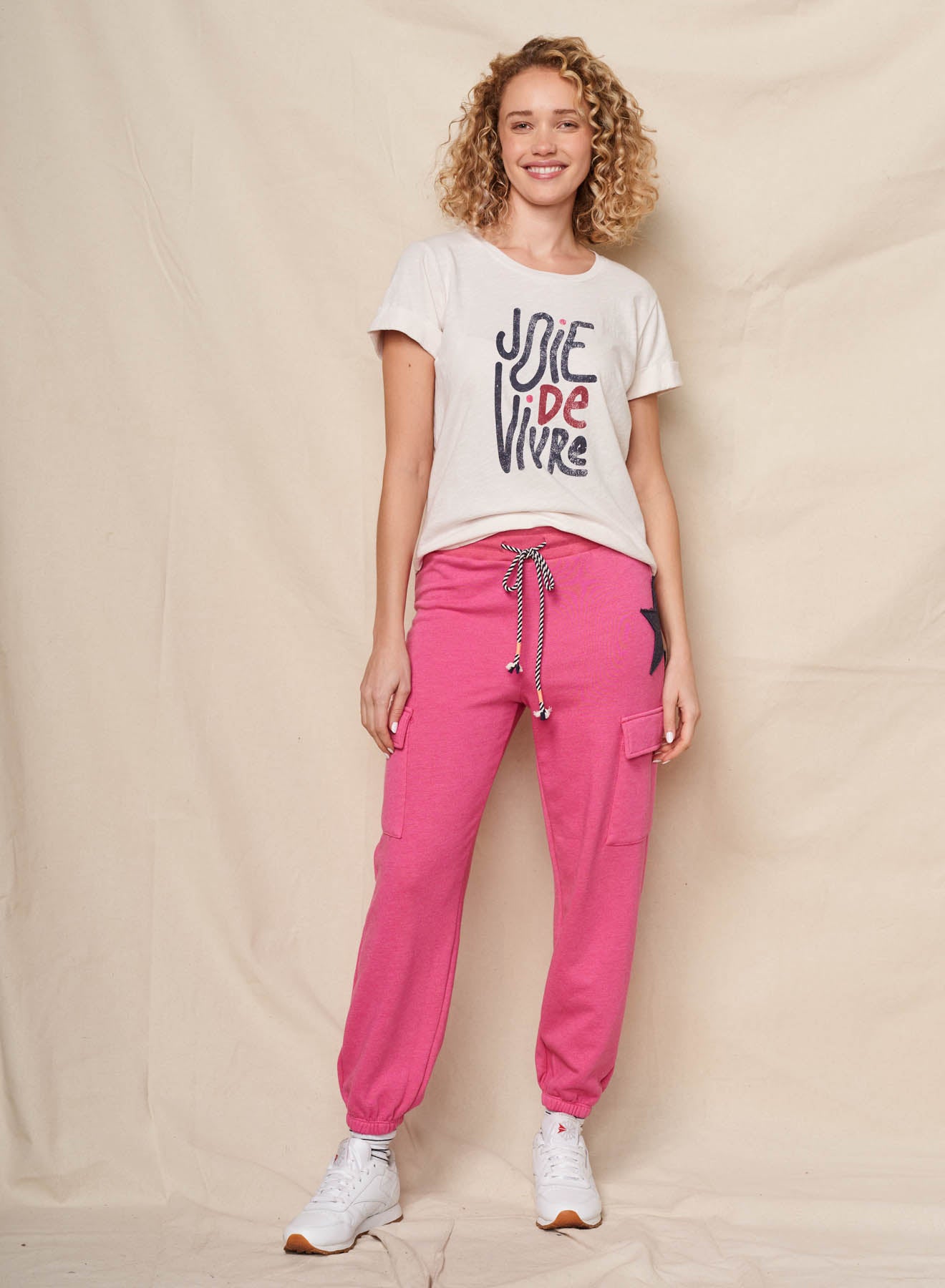 Rolled Sleeve Tee - Joie De Vivre - Oyster