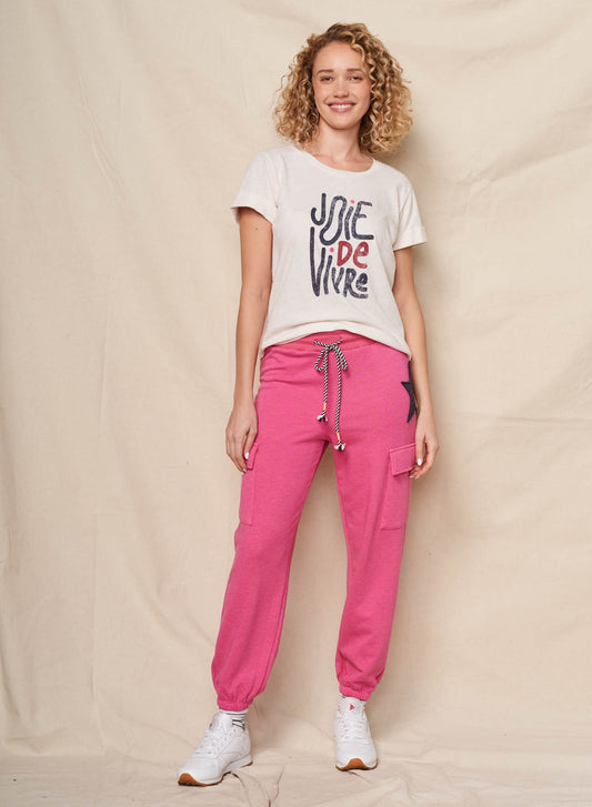 Rolled Sleeve Tee - Joie De Vivre - Oyster