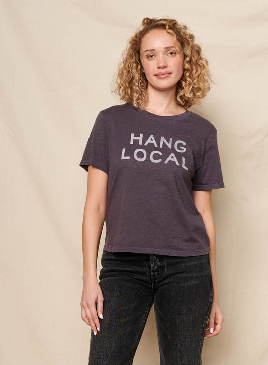 Boxy Crew Tee - Hang Local - Washed Black