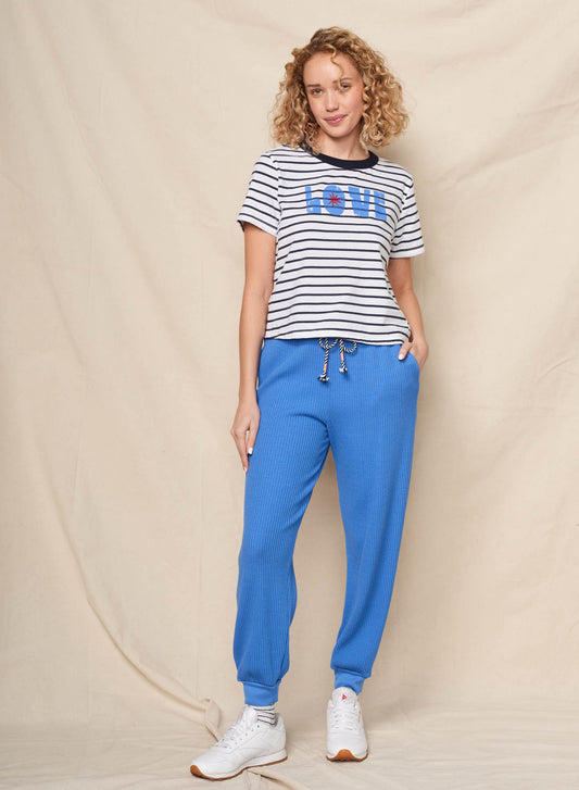 Ringer Boxy Crew Tee - Love - Optic White