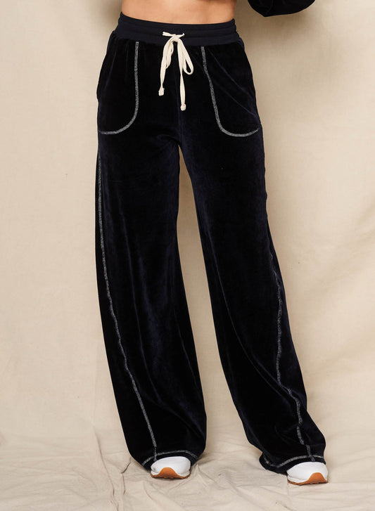 Velour Lounge Pant - Deep Navy