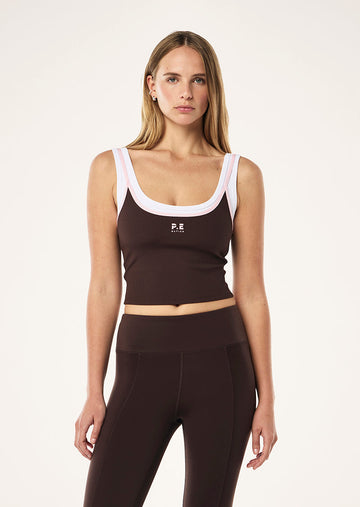 Forward Tank - Espresso / Chalk Pink