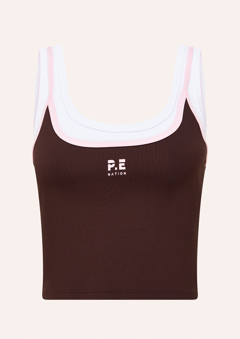 Forward Tank - Espresso / Chalk Pink