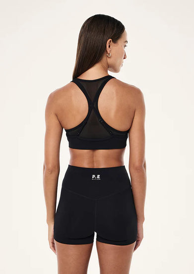 pe nation fusion sports bra black color back side angle