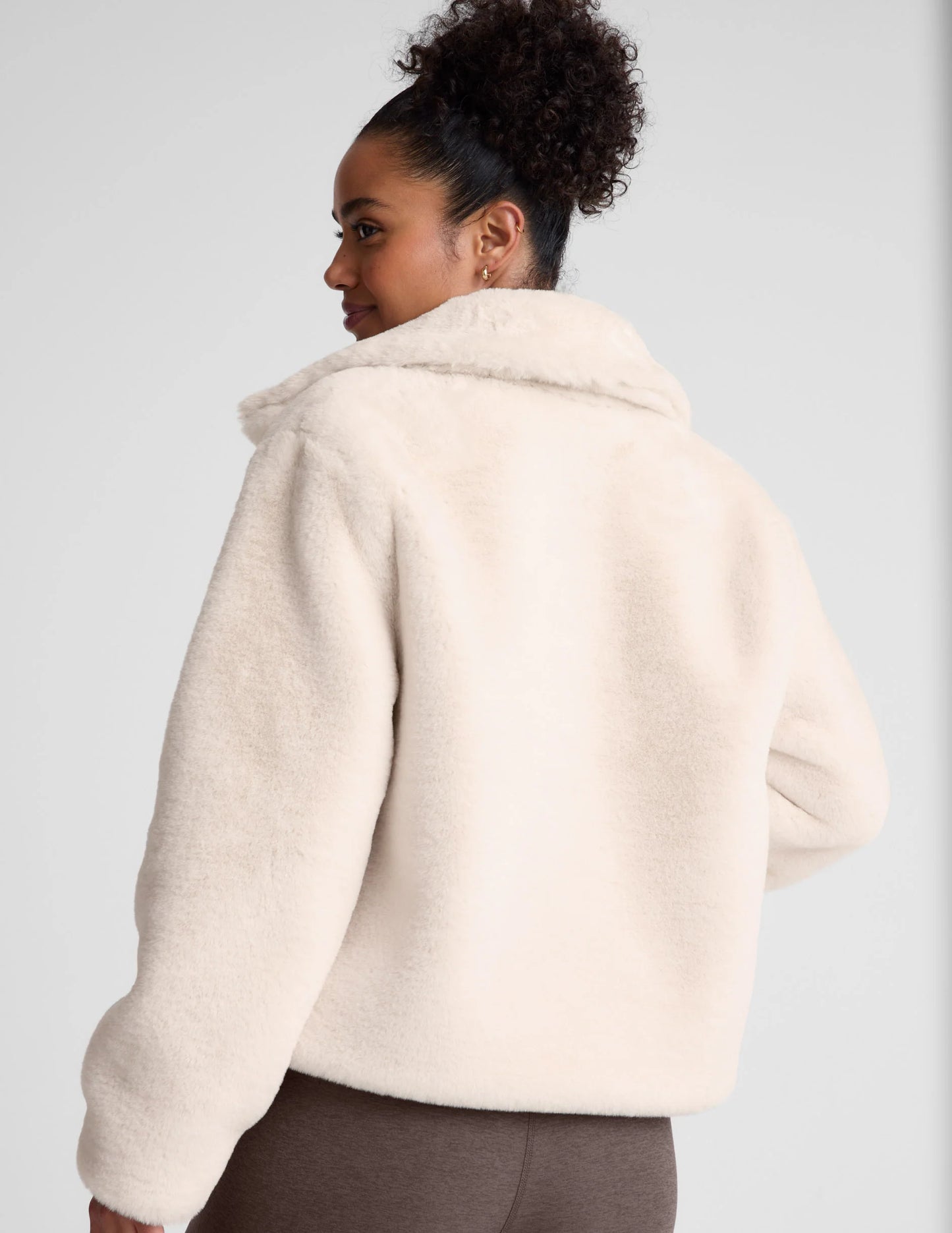 On The List Faux Fur Jacket - Nude Tint