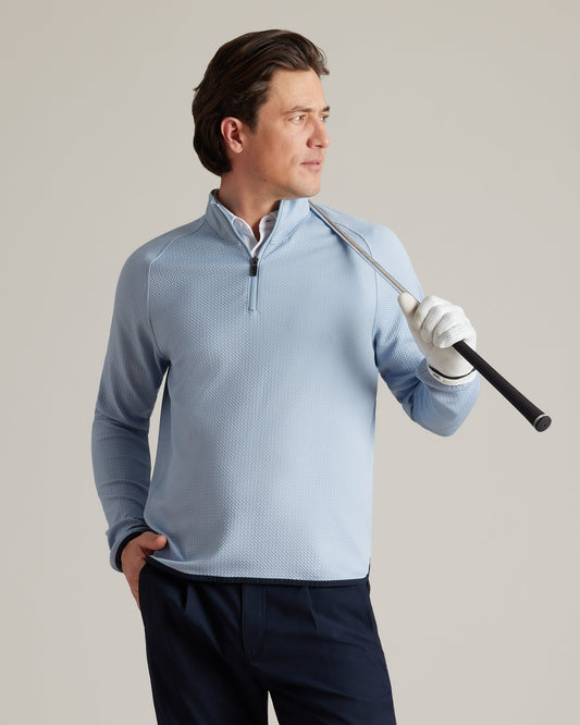 Mens Founder's Golf Hoodie - Arctic Blue/True Navy